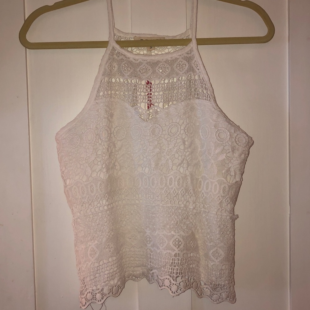 White Crochet Tank